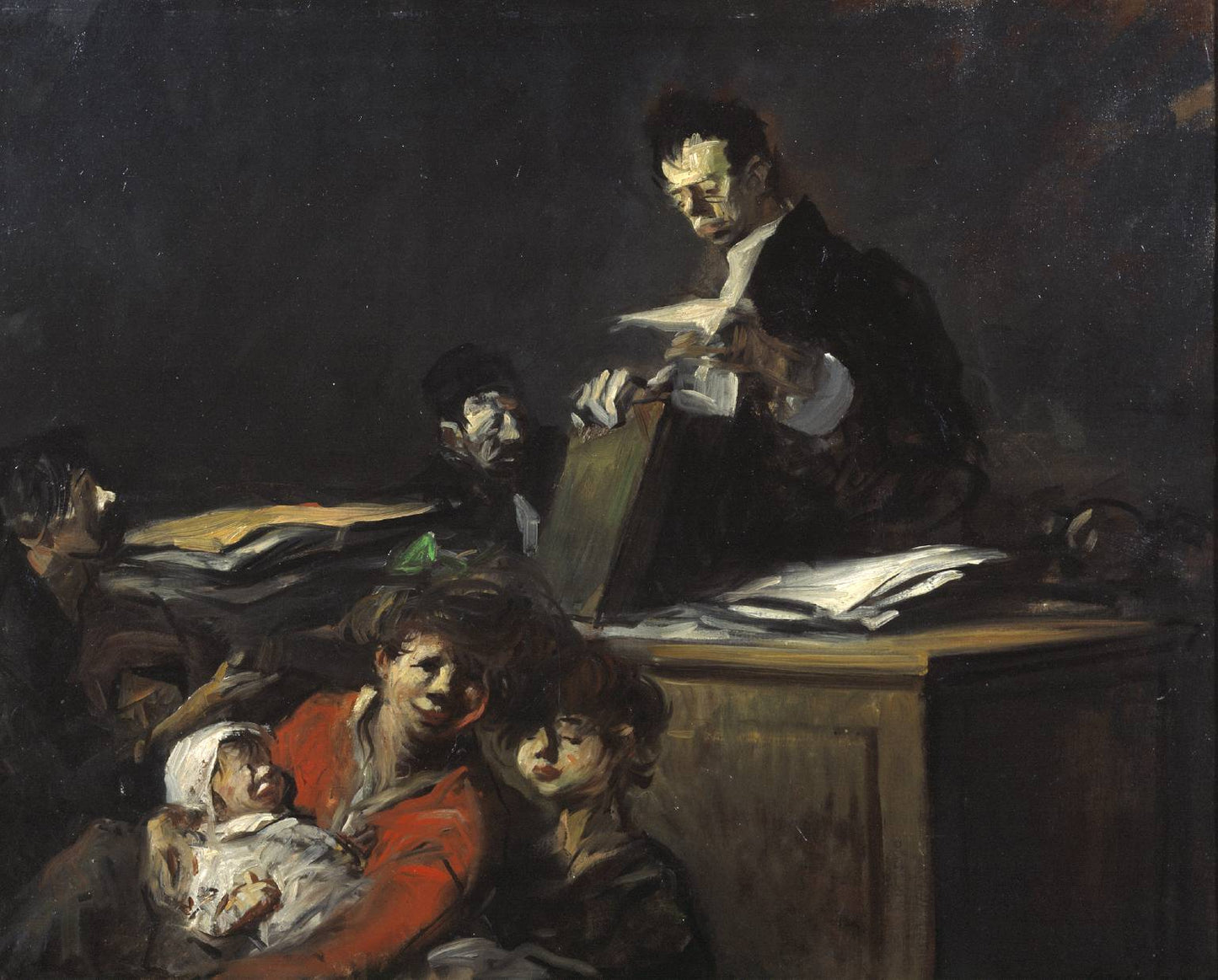 Counsel and Accused, vintage artwork by Jean-Louis Forain, 12x8" (A4) Poster