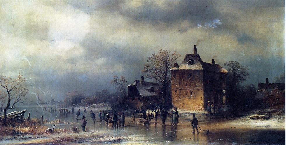 Frozen Winter Landscape, vintage artwork by Anton Doll, 12x8" (A4) Poster