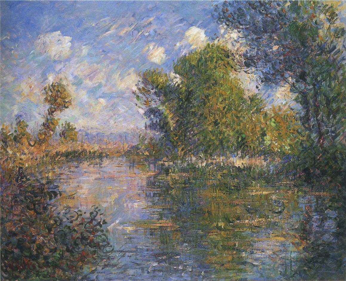 by the Eure River in Autumn, vintage artwork by Gustave Loiseau, 12x8" (A4) Poster