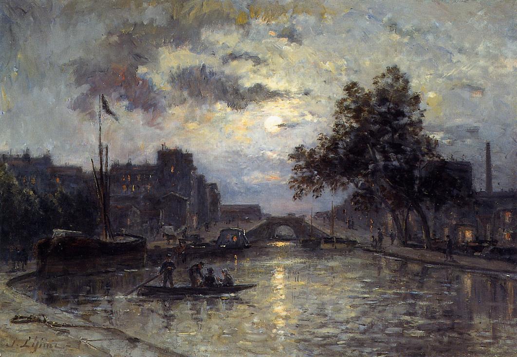Nocturn, vintage artwork by Stanislas Lepine, 12x8" (A4) Poster