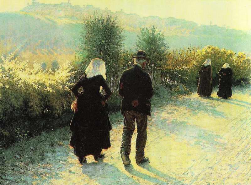 Alla Domenicale by Angelo Morbelli,A3(16x12")Poster