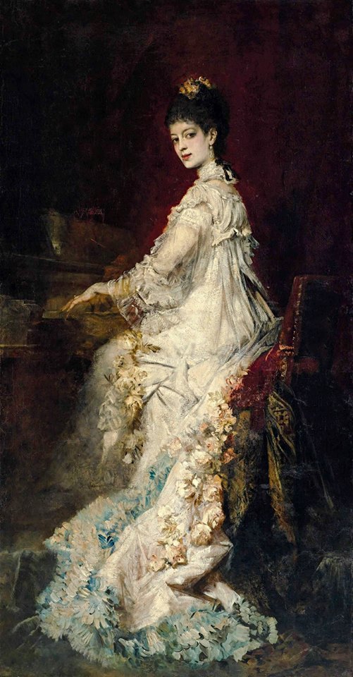 Portrait of Maria, Countess von Donhoff, vintage artwork by Hans Makart, 12x8" (A4) Poster