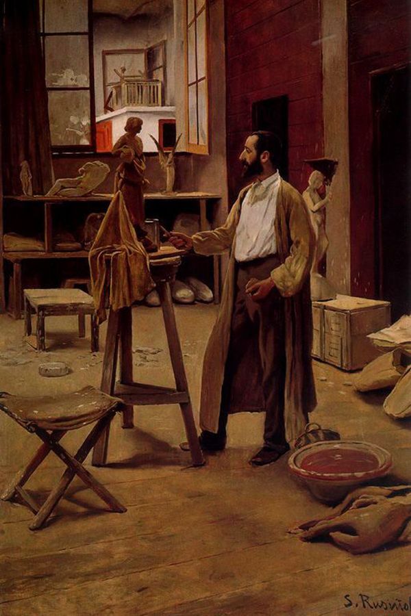 Claraso in his Studio by Santiago Rusinol Prats,A3(16x12")Poster