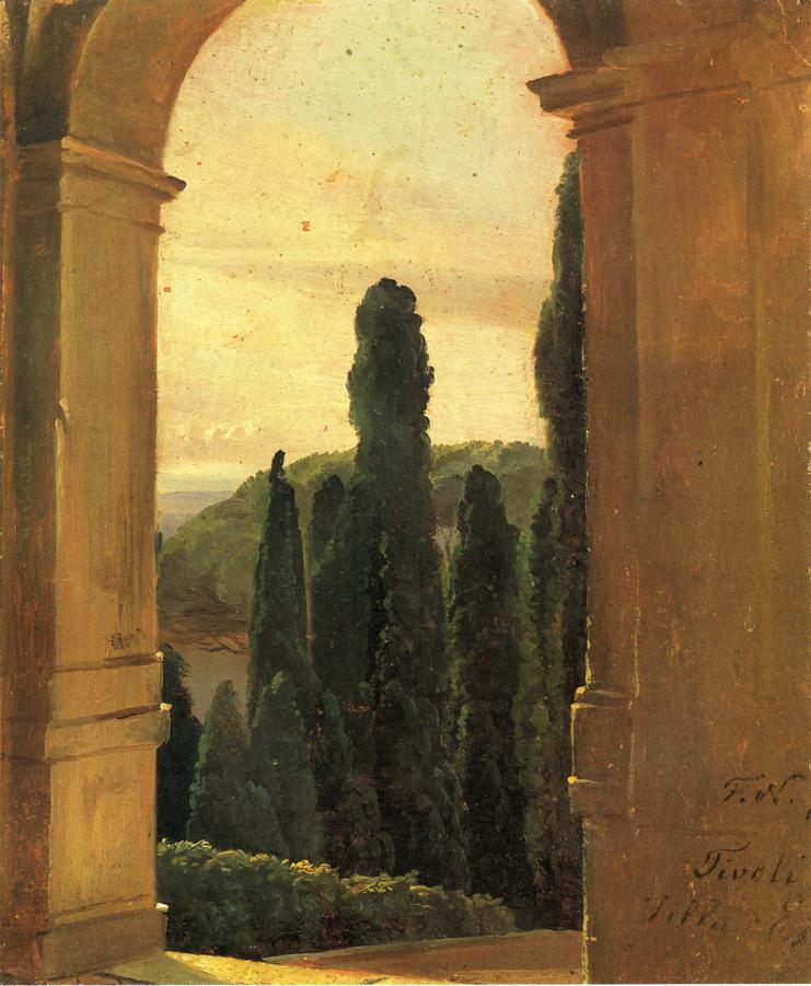 Villa d'Este, vintage artwork by Friedrich Nerly the Elder, A3 (16x12") Poster Print