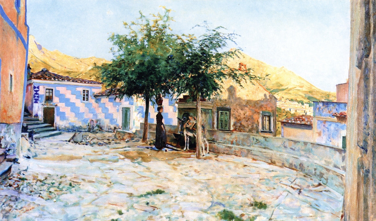 Poggio all'isola d'Elba, vintage artwork by Telemaco Signorini, 12x8" (A4) Poster