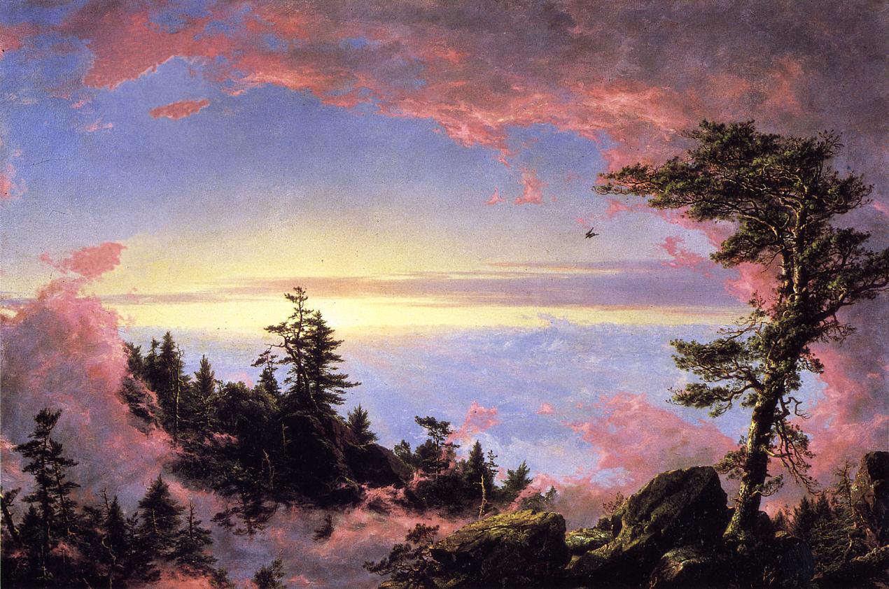 Above the Clouds at Sunrise, vintage artwork by Frederic Edwin Church, 12x8" (A4) Poster