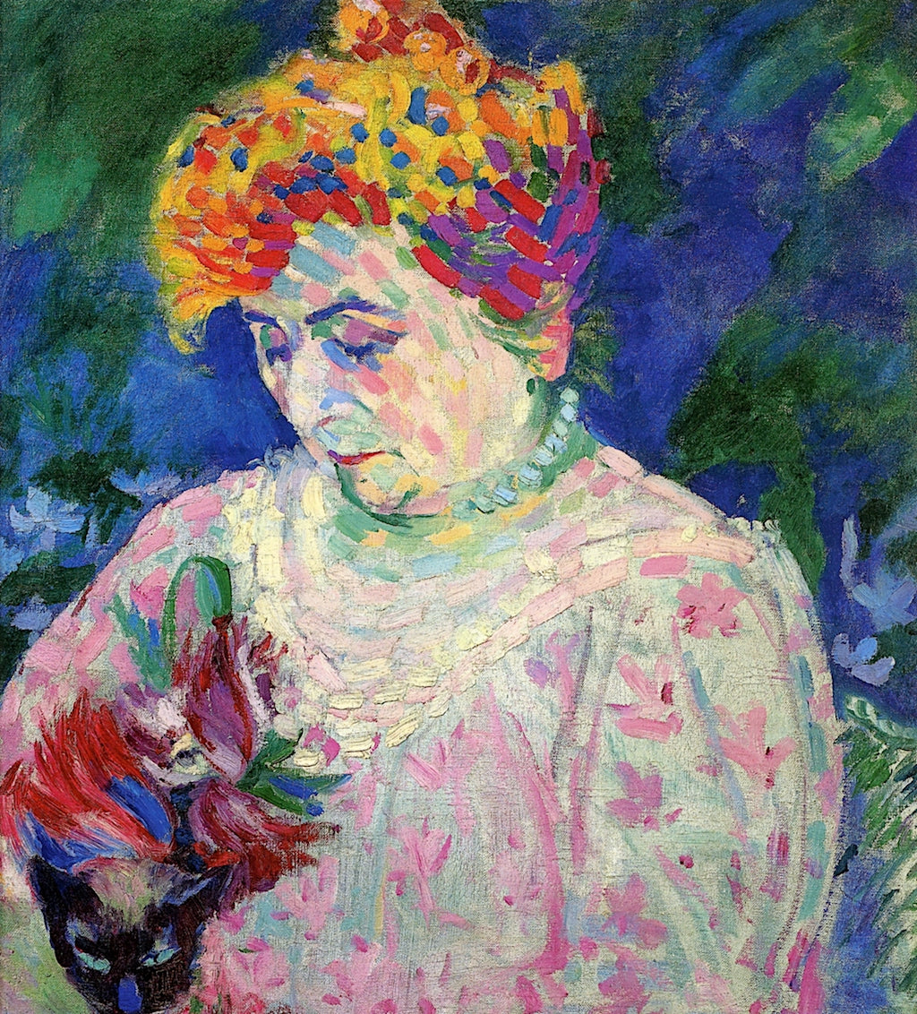 Portrait of Madame Henri Carlier, vintage artwork by Robert Delaunay, 12x8" (A4) Poster