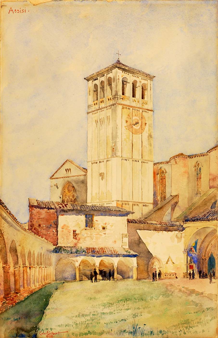 Church of St. Francis, Assisi, vintage artwork by Cass Gilbert, 12x8" (A4) Poster