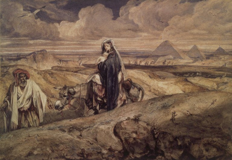 The Flight into Egypt (Fuite en Égypte), vintage artwork by Alexandre-Gabriel Decamps, A3 (16x12") Poster Print