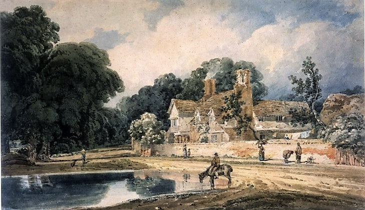Old cottage at Widmore, near Bromley, Kent, vintage artwork by Thomas Girtin, 12x8" (A4) Poster