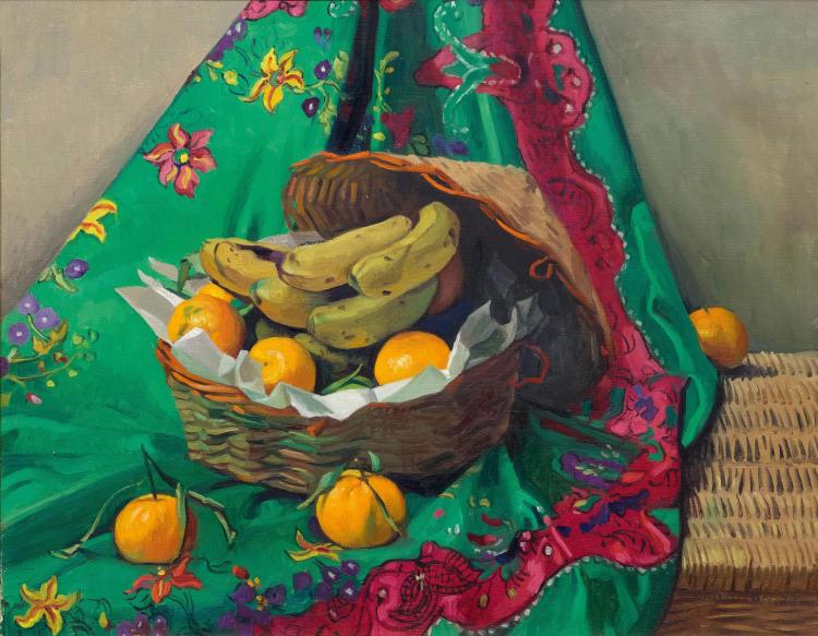Basket of Mandarin Oranges and Bananas by Felix Vallotton,A3(16x12")Poster