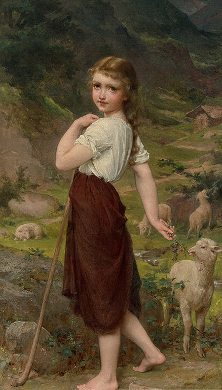 On the Mountain, vintage artwork by Émile Munier, 12x8" (A4) Poster