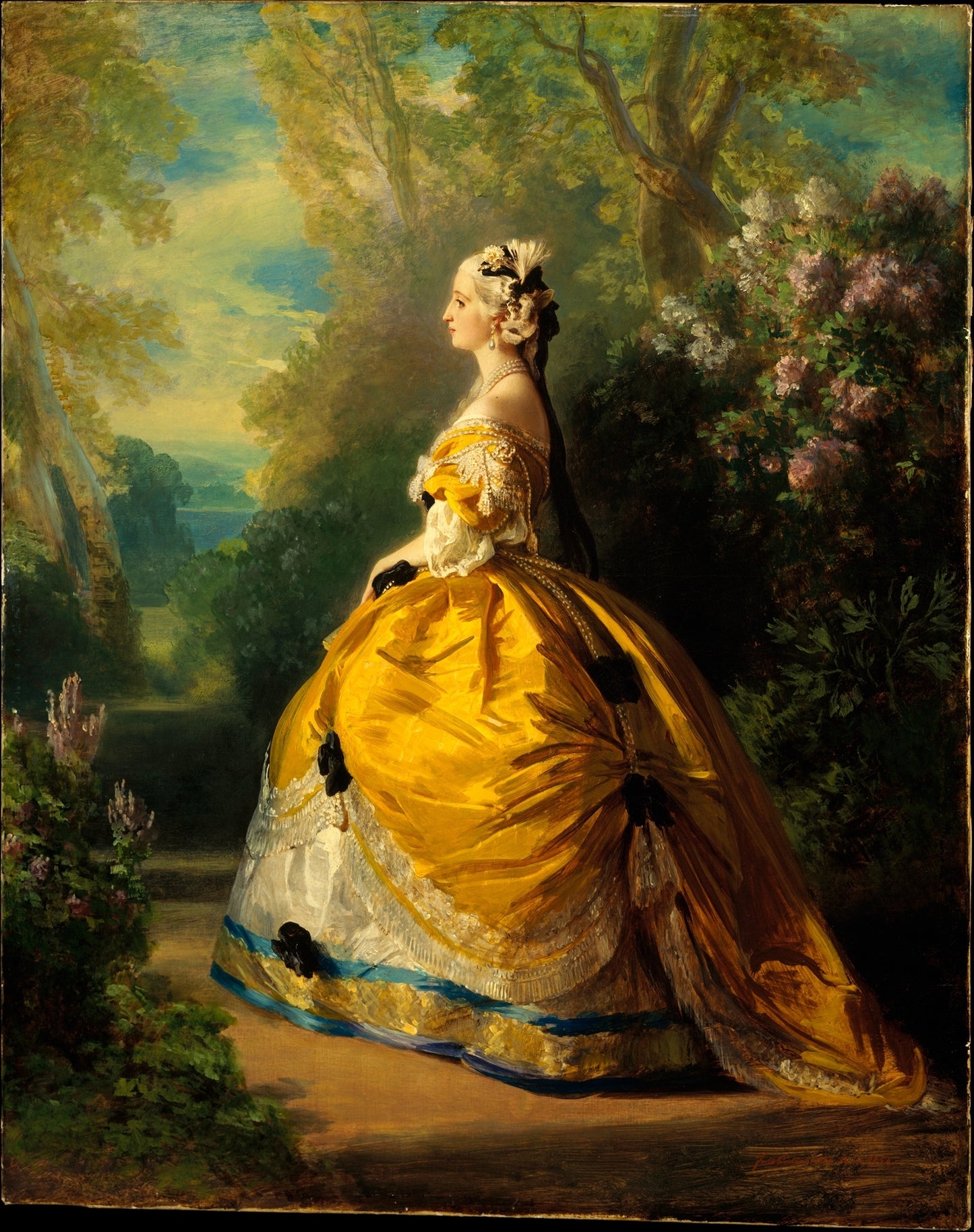Empress Eugenie (Eugenie de Montijo Condesa de Teba) in 18th Century Costume, vintage artwork by Franz Xavier Winterhalter, A3 (16x12") Poster Print