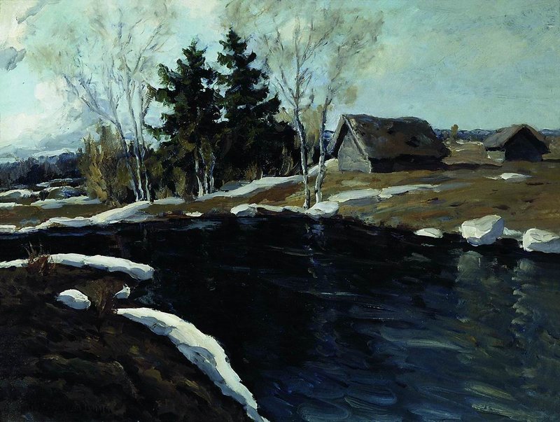 Spring. The Black River by Manuil Aladzhalov,A3(16x12")Poster