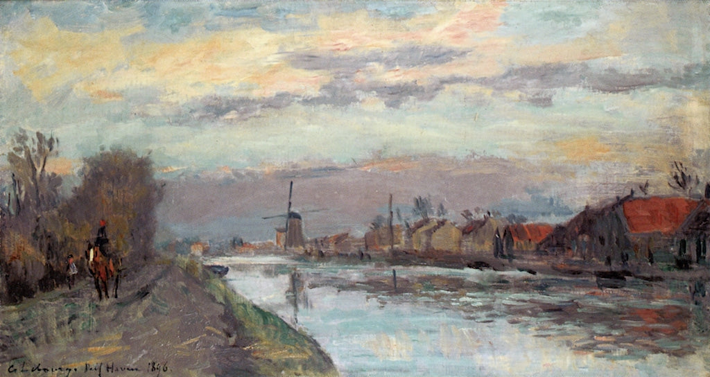 Landscape of Delfshaven, vintage artwork by Albert Lebourg, 12x8" (A4) Poster