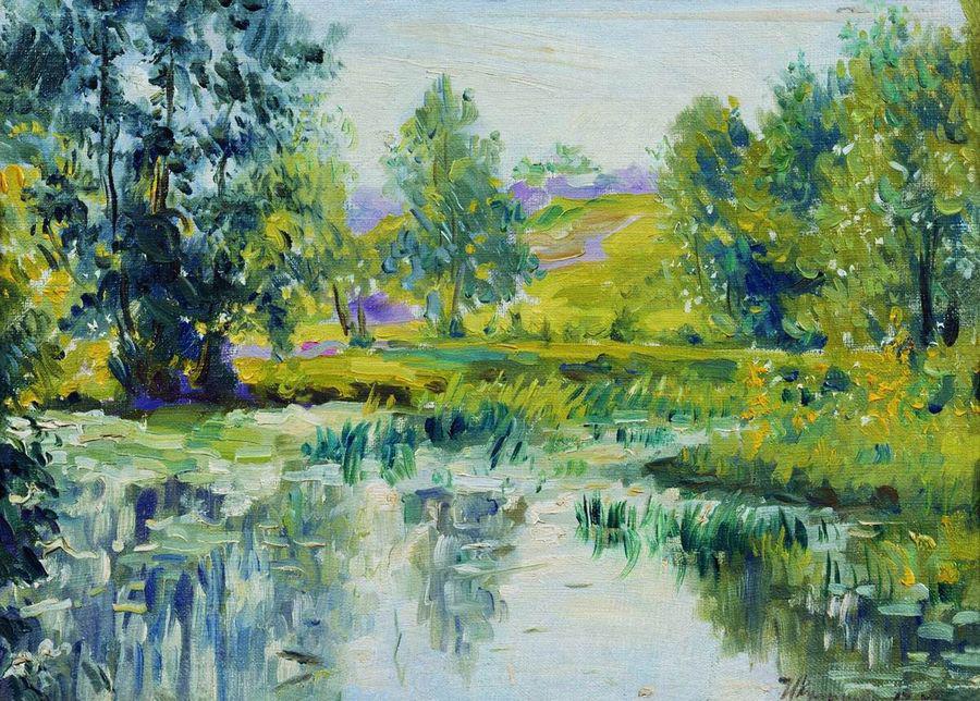 The Marsh, vintage artwork by Ivan Kulikov, 12x8" (A4) Poster