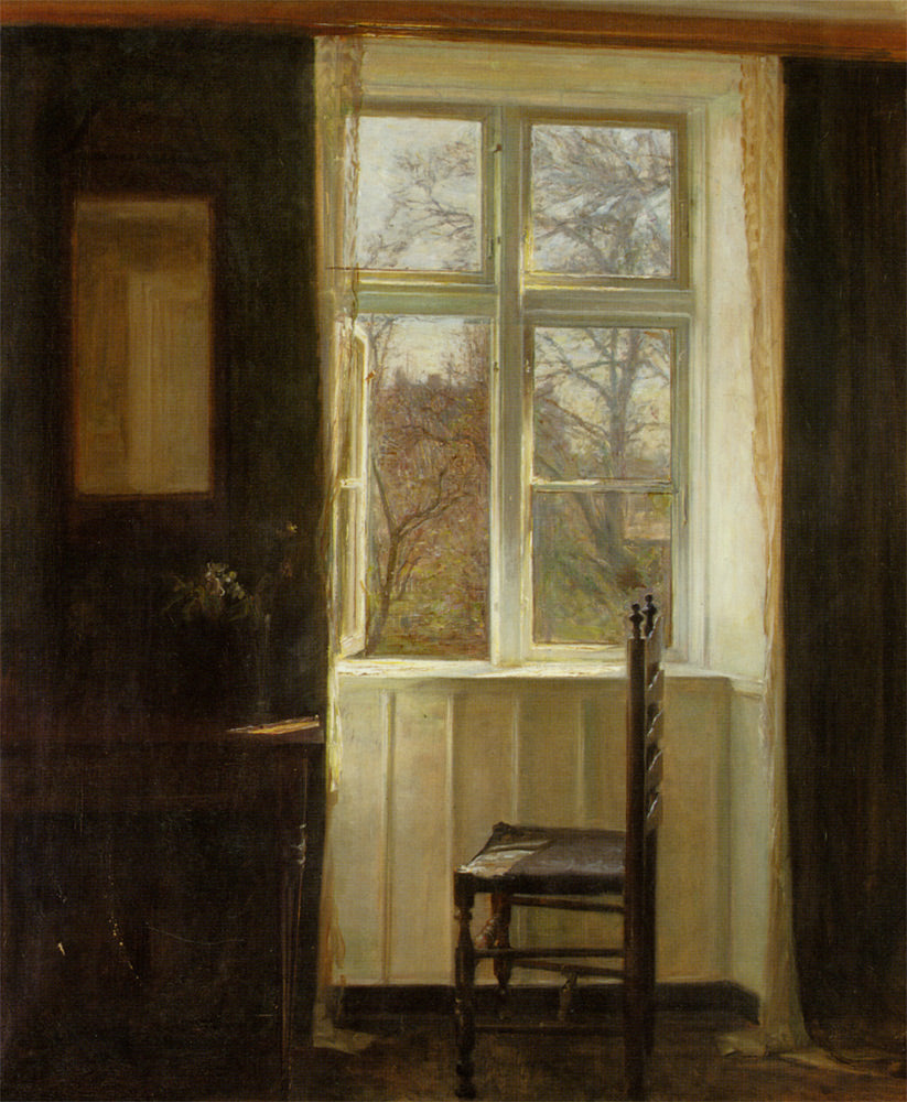 Open Window, vintage artwork by Carl Vilhelm Holsøe, 12x8" (A4) Poster