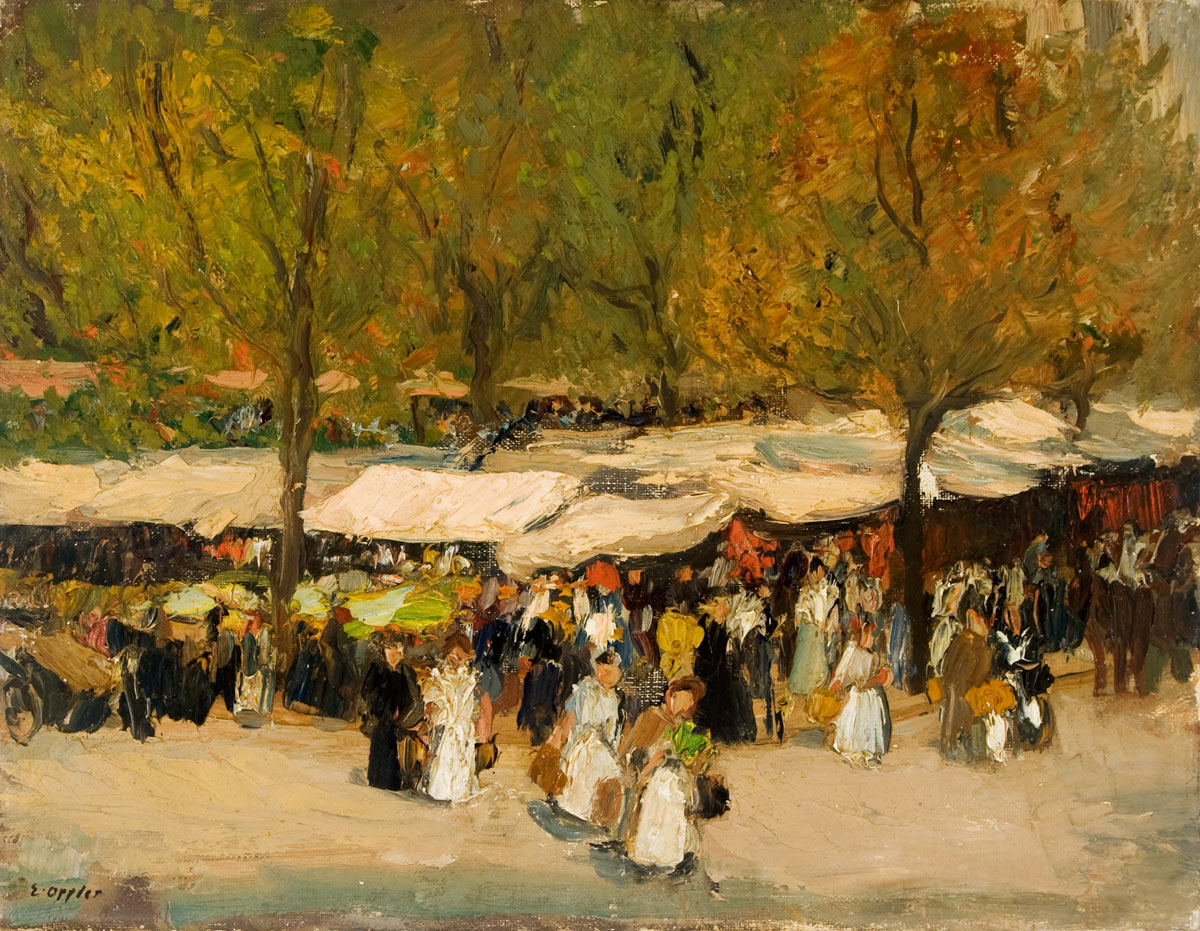 Market on the Wittenberg place in Berlin by Ernst Oppler,A3(16x12")Poster