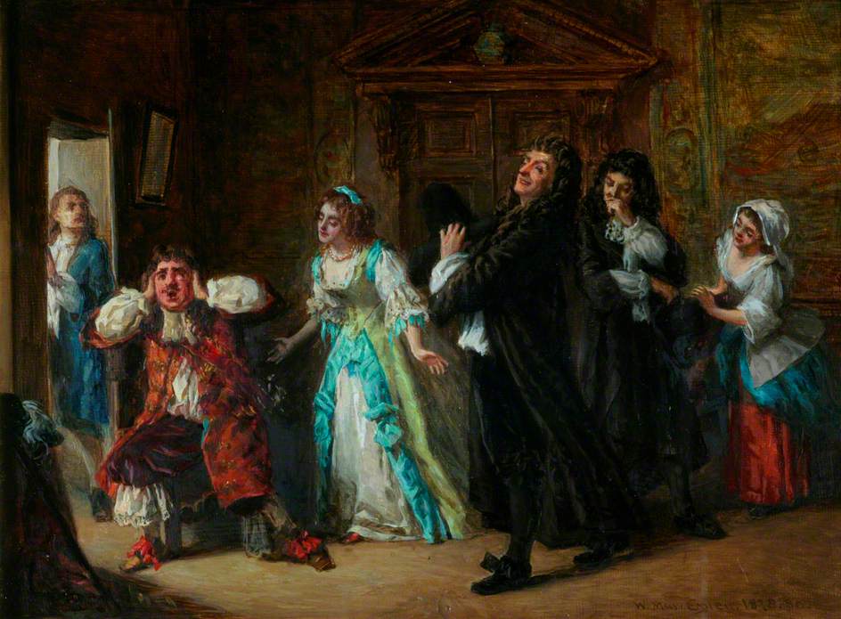 Scene from Molière's 'Le Medecin Malgre Lui', vintage artwork by William Maw Egley, 12x8" (A4) Poster