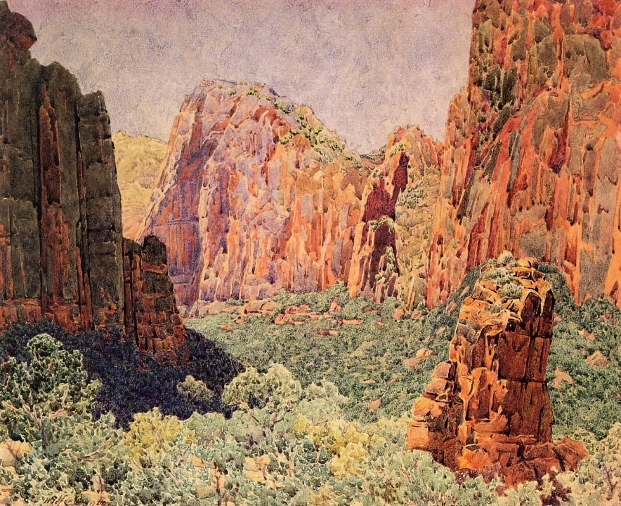 Temple of Sinawava - Zion National park by Gunnar Widforss,16x12(A3) Poster