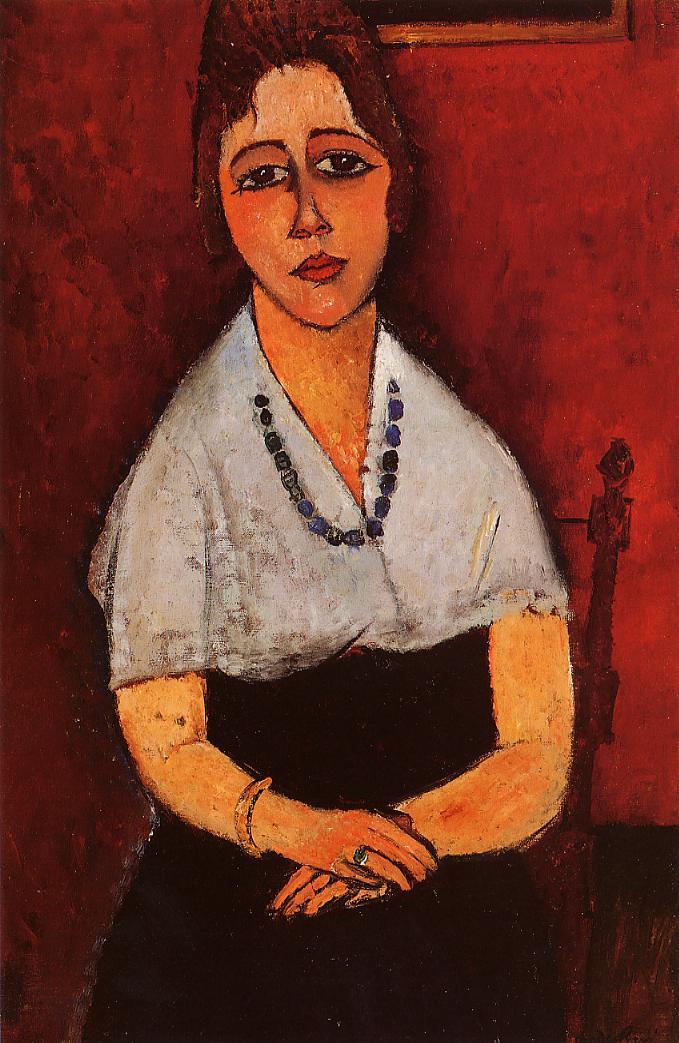 Elena Picard, vintage artwork by Amedeo Modigliani, 12x8" (A4) Poster