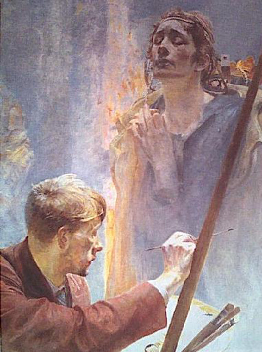 Artist and Muse by Jacek Malczewski,A3(16x12")Poster