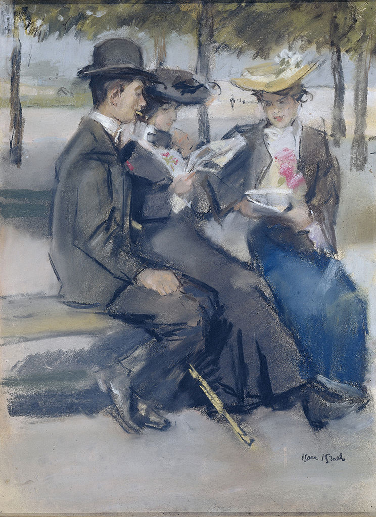 In the Bois de Boulogne near Paris, vintage artwork by Isaac Israels, 12x8" (A4) Poster