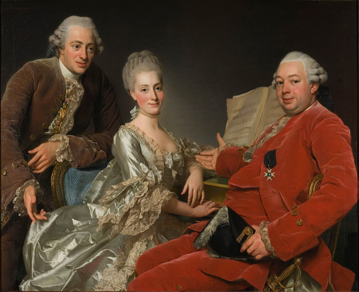 John Jennings Esq., his Brother and Sister-in-Law, vintage artwork by Alexander Roslin, 12x8" (A4) Poster