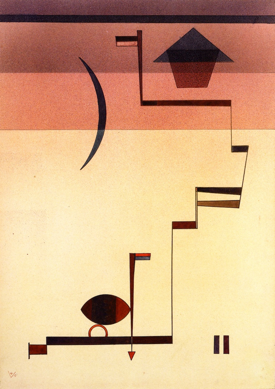 Angular, vintage artwork by Wassily Kandinsky, 12x8" (A4) Poster