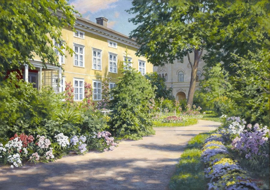 Brewery Garden in Örebro, vintage artwork by Johan Krouthen, 12x8" (A4) Poster