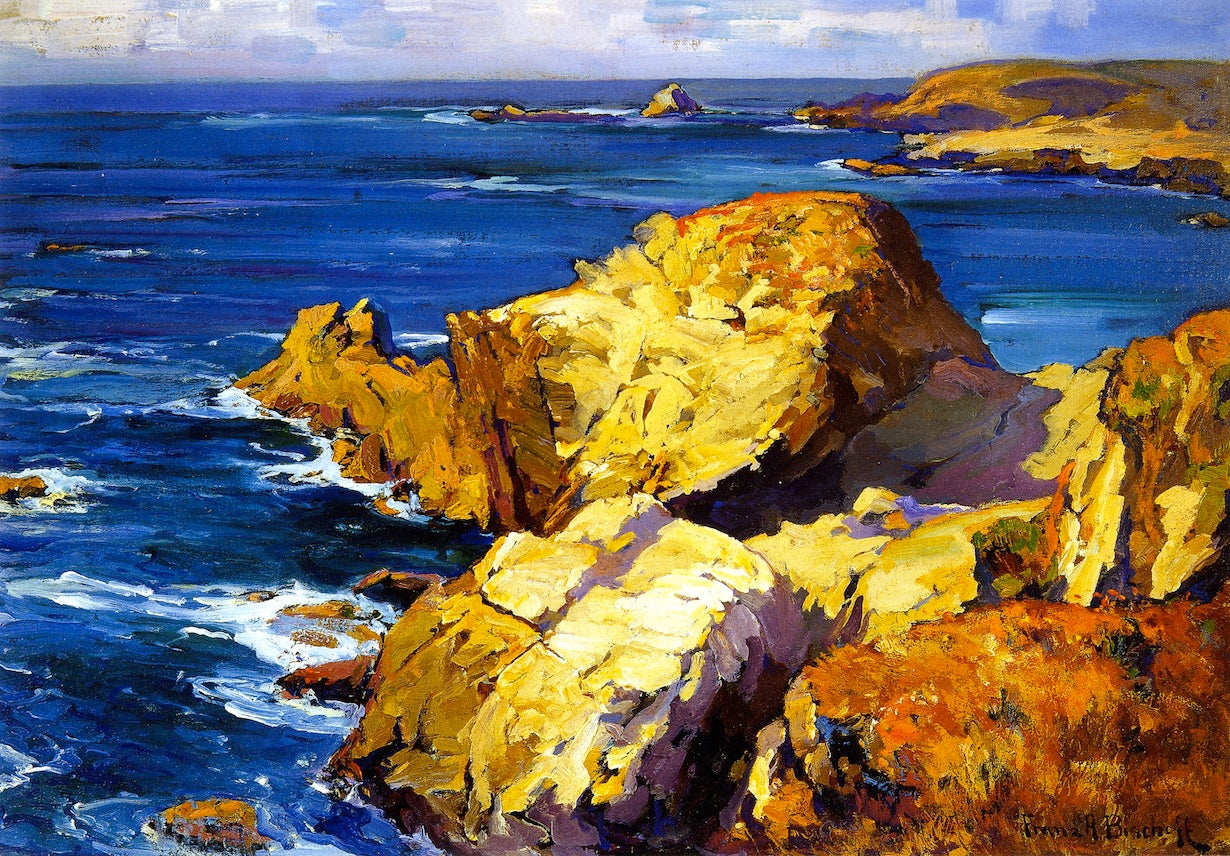Rocks along the Coast by Franz Bischoff,A3(16x12")Poster
