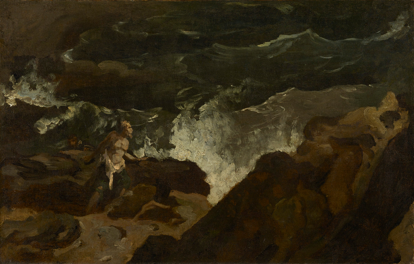 Shipwrecked on a Beach (The Tempest), vintage artwork by Theodore Gericault, 12x8" (A4) Poster
