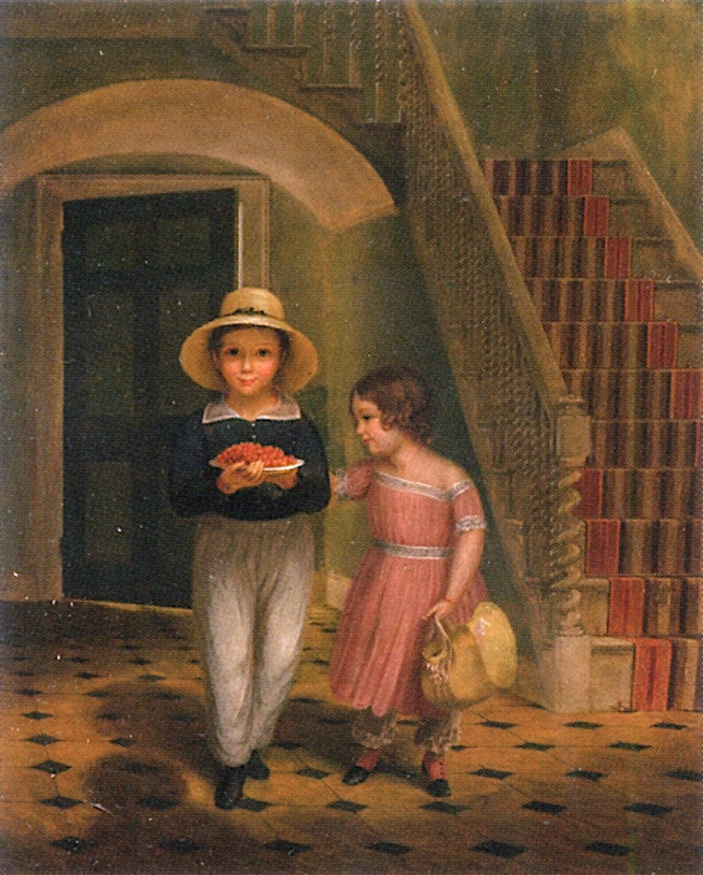 Scuyler Ogden and Sister, vintage artwork by George Harvey, A3 (16x12") Poster Print