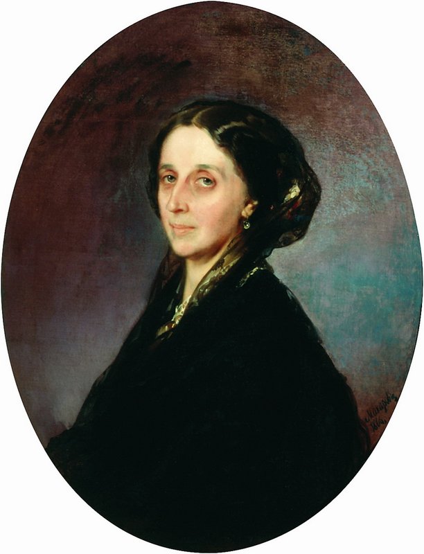 Portrait of N.D. Kvoschinskaya, vintage artwork by Ivan Makarov, 12x8" (A4) Poster