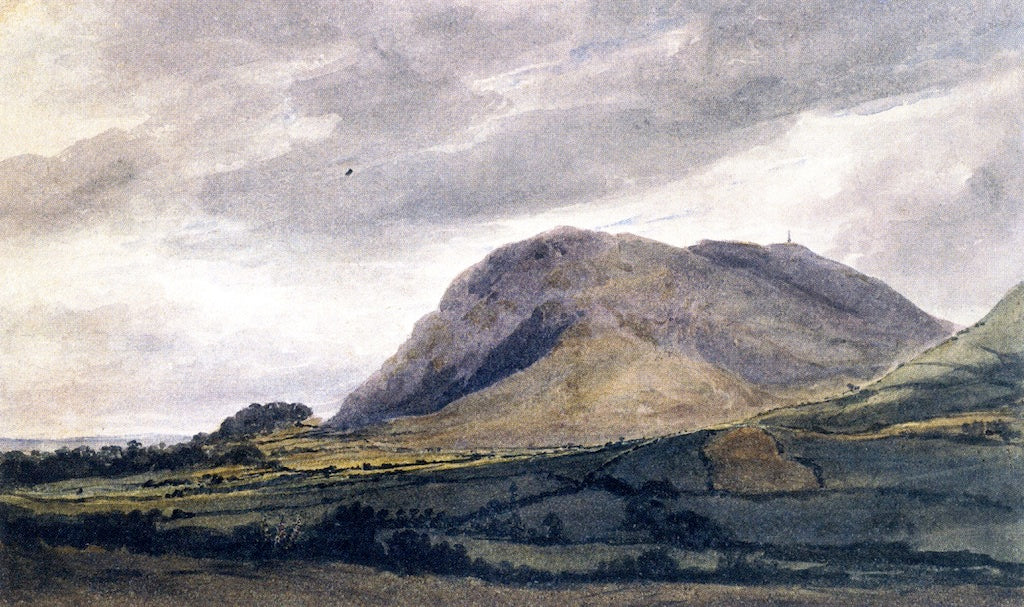 The Breiddin Hills, near Welshpool, vintage artwork by David Cox, 12x8" (A4) Poster