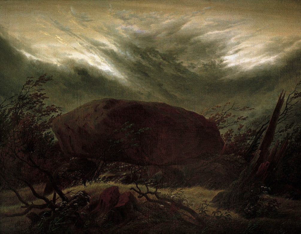 Dolmen in Autumn, vintage artwork by Caspar David Friedrich, 12x8" (A4) Poster