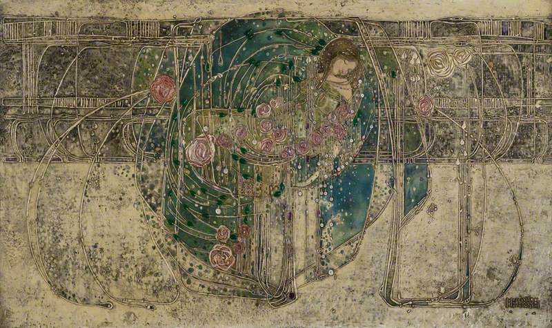 Sleeping Princess, vintage artwork by Margaret MacDonald, 12x8" (A4) Poster