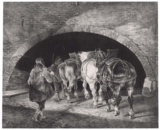 Entrance to the Adelphi Wharf, vintage artwork by Theodore Gericault, 12x8" (A4) Poster