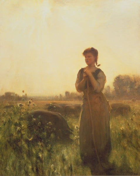 The Farm Girl, vintage artwork by Arthur Hacker, 12x8" (A4) Poster
