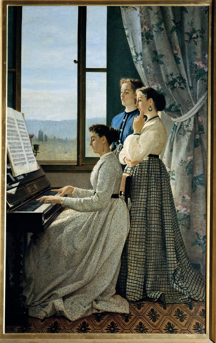 Il canto di uno stornello, vintage artwork by Silvestro Lega, 12x8" (A4) Poster