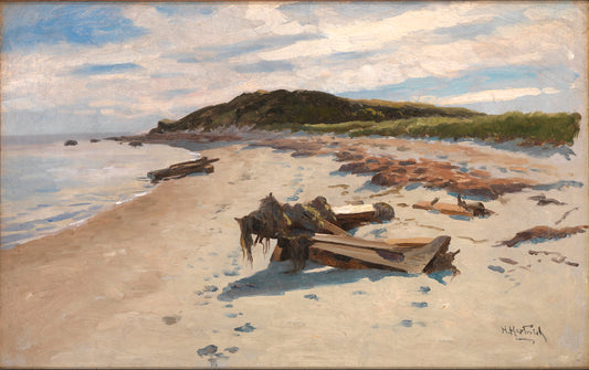 Cape Cod, Beach, vintage artwork by Herman Hartwich, 12x8" (A4) Poster