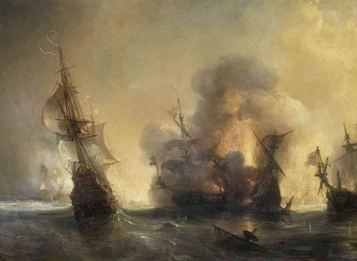 Battle of Lagos, vintage artwork by Theodore Gudin, A3 (16x12") Poster Print