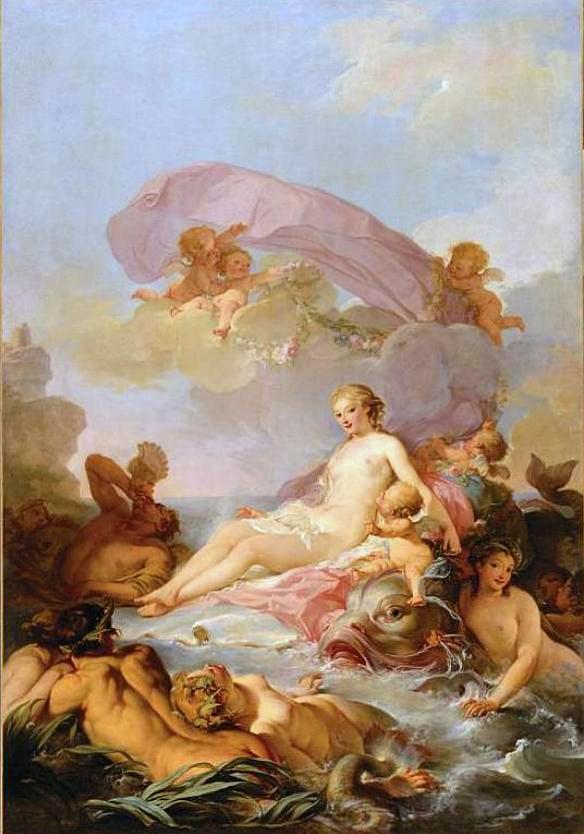 The Triumph of Amphitrite (large version), vintage artwork by Hugues Taraval, 12x8" (A4) Poster