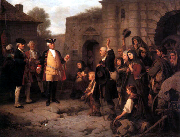 King Friedrich Wilhelm I Receiving the Salzburg Protestants in Berlin, vintage artwork by Konstantin Cretius, A3 (16x12") Poster Print