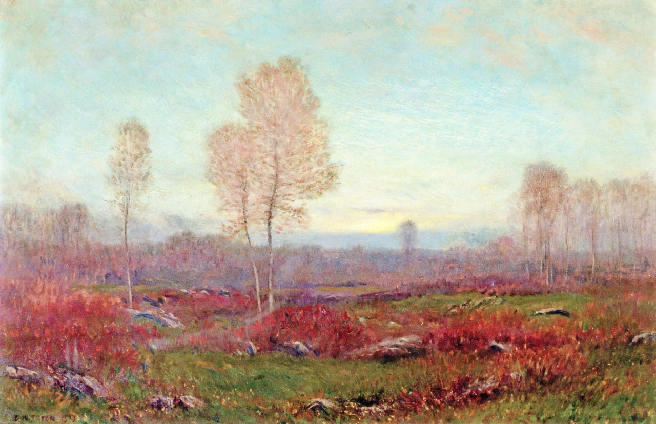 Twilight Autumn, vintage artwork by Dwight W. Tryon, 12x8" (A4) Poster