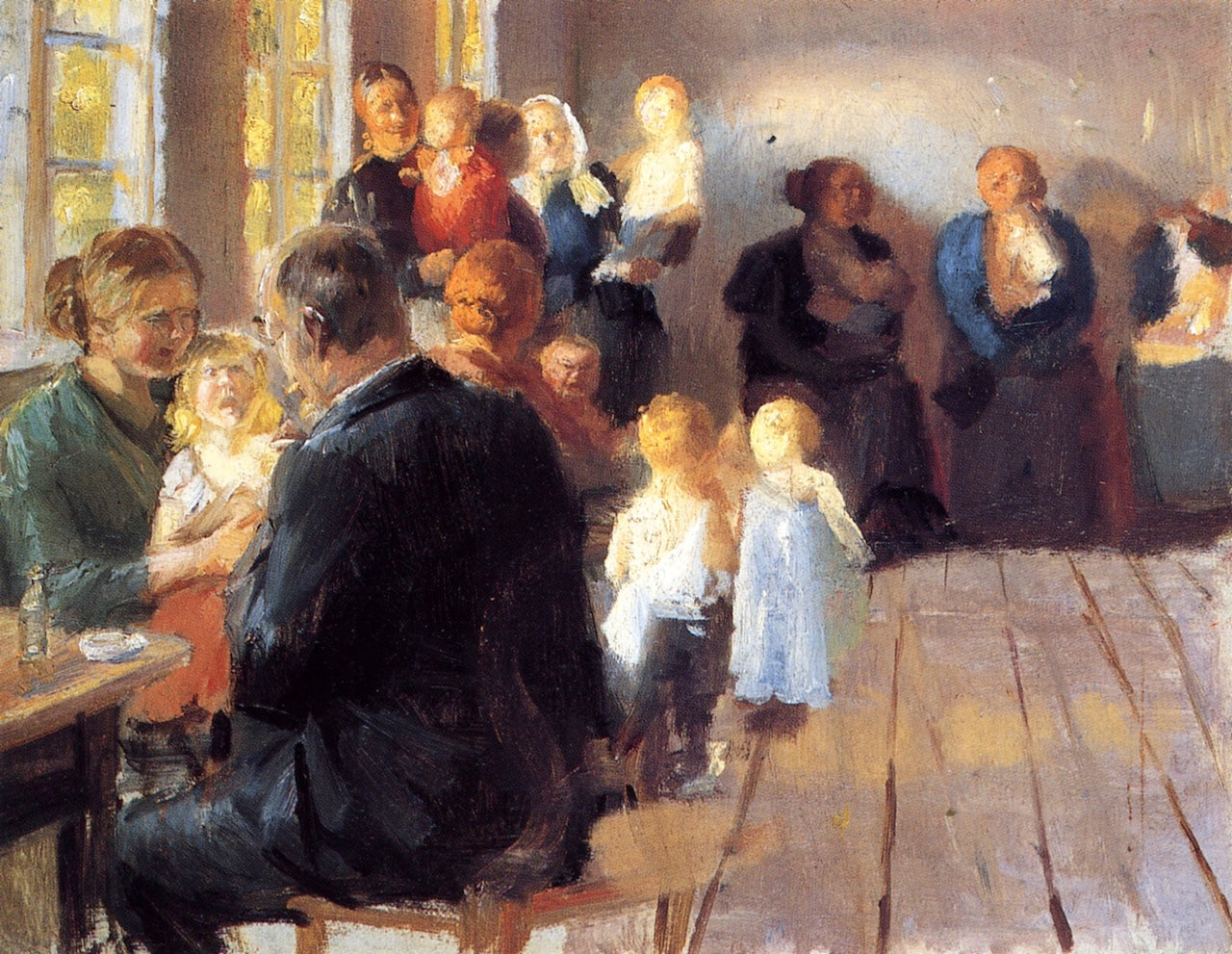 Vaccination (compositional sketch), vintage artwork by Anna Ancher, 12x8" (A4) Poster