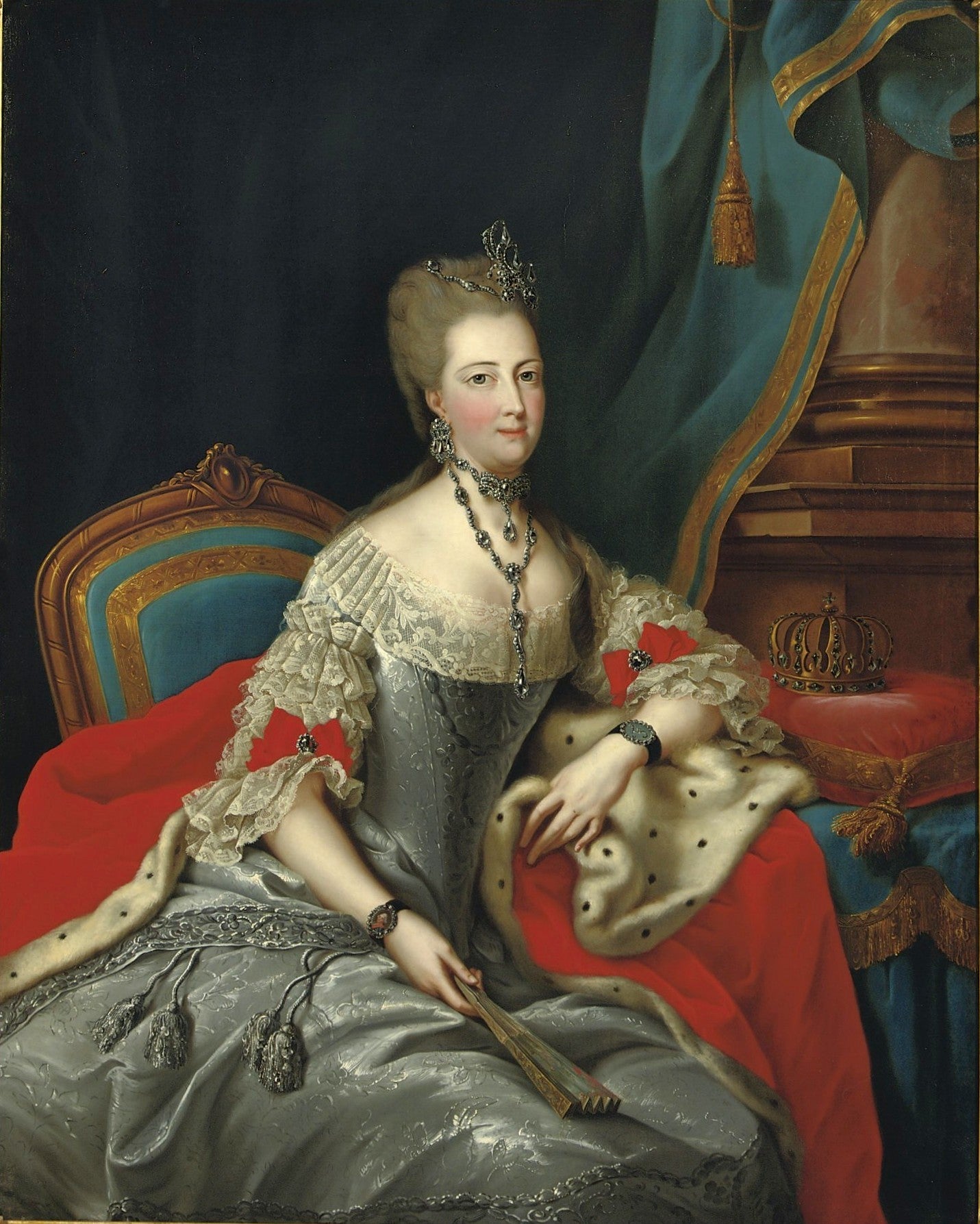 Portrait of Philippine, Countess of Hesse-Kassel, vintage artwork by Johann Heinrich Tischbein the Elder, 12x8" (A4) Poster