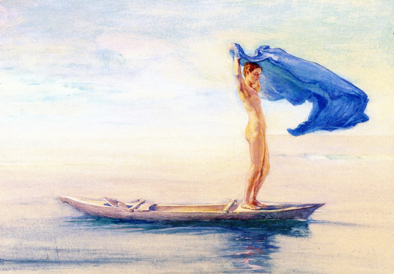Fayaway, vintage artwork by John La Farge, 12x8" (A4) Poster