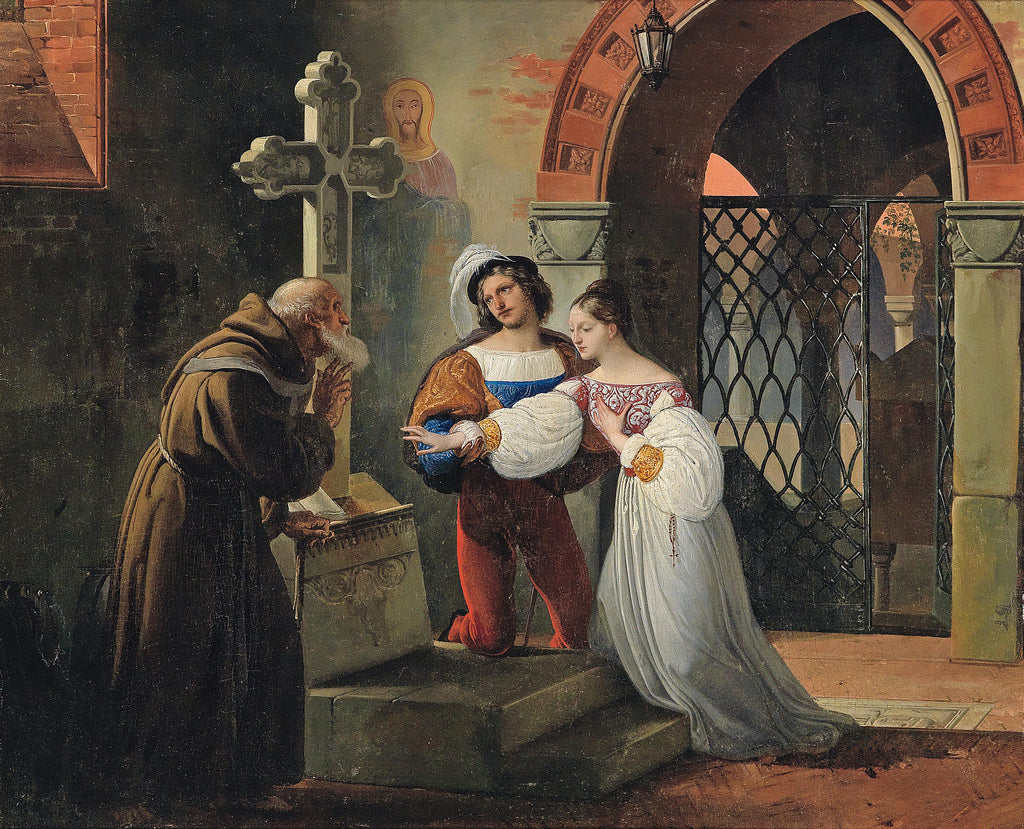 The Marriage of Romeo and Juliet, vintage artwork by Francesco Paolo Hayez, A3 (16x12") Poster Print