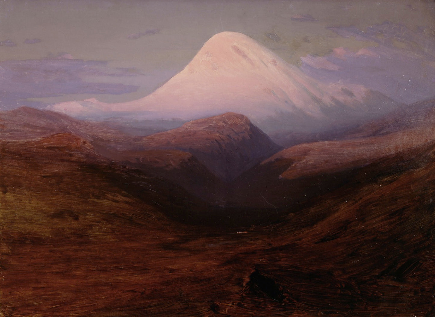 Mount Elbrus in the Evening, vintage artwork by Arkhip Ivanovich Kuindzhi, 12x8" (A4) Poster